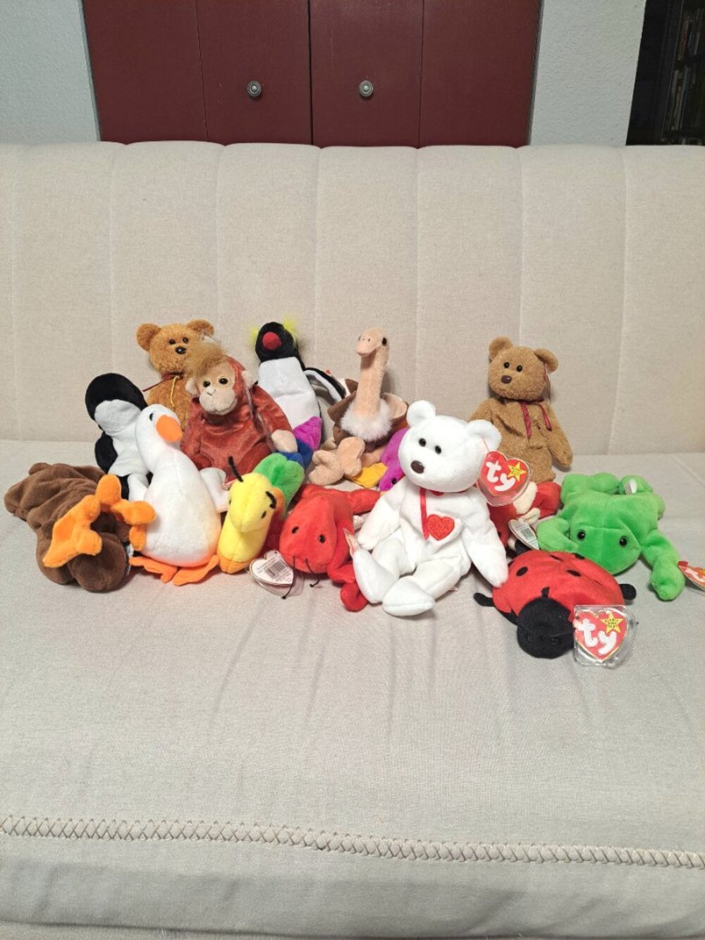 VTG Ty Beanie Babies 15pc Plush Stuffed Animal Lot with Tag Protectors